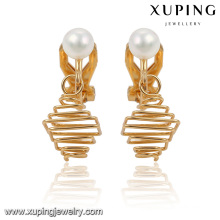 91935 Pendiente de joyería de imitación chapado en oro elegante de la moda 18k con la perla